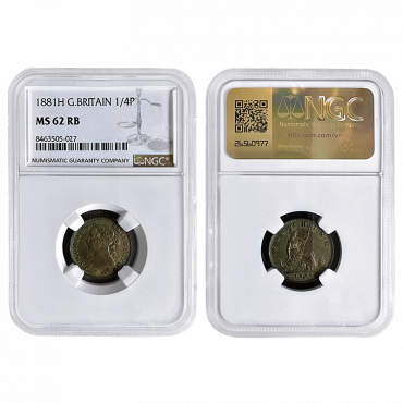 1881 Farthing ‘Heaton Mint’ NGC MS62 Red Brown Freeman 548