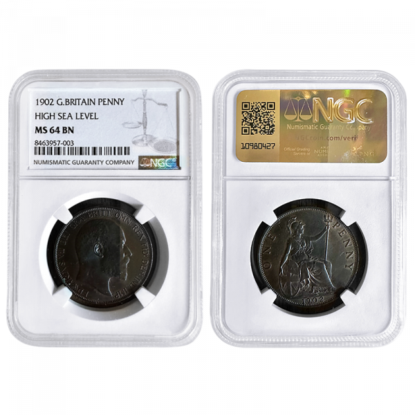 1902 Penny ‘High Sea Level’ NGC MS64 Brown Freeman 157