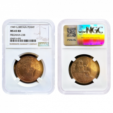 1949 Penny NGC MS65 Red - Freeman 238