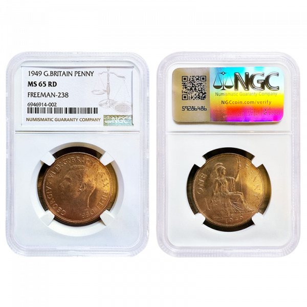 1949 Penny NGC MS65 Red - Freeman 238