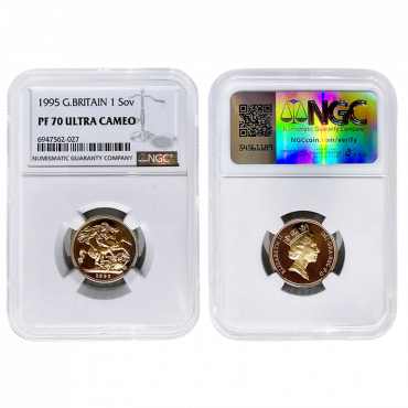Elizabeth II 1995 Gold Proof Sovereign PF70 UCAM