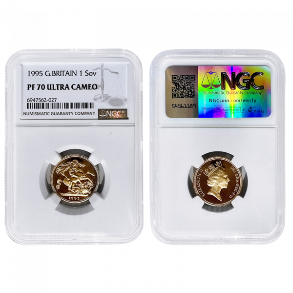 Elizabeth II 1995 Gold Proof Sovereign PF70 UCAM