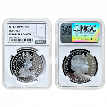 Elizabeth II 2014 Silver Proof 10z Britannia NGC PF70