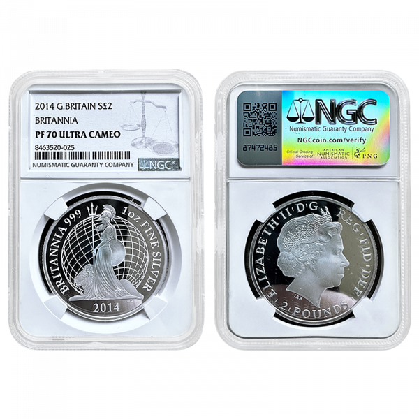 Elizabeth II 2014 Silver Proof 10z Britannia NGC PF70