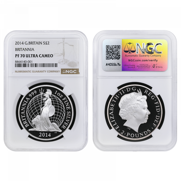 Elizabeth II 2014 Proof Britannia NGC Graded PF70 UCAM