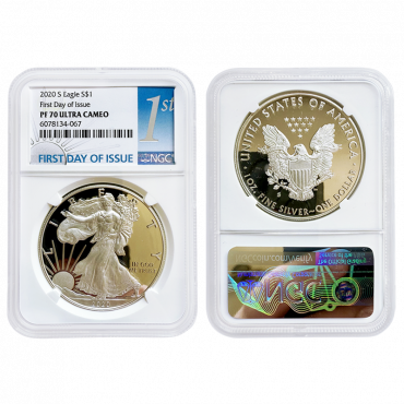 2020 Proof Silver Eagle Struck at San Francisco Mint NGC PF70 UCAM