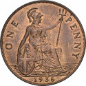 1936 Penny NGC MS65 Red Brown - Freeman 214