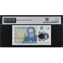 2015 Britain’s First Polymer £5 banknote featuring Winston Churchill - Serial AA01 - 65 GEM Uncirculated