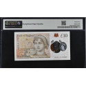 2016 Great Britain “First Polymer” £10 Banknote (Jane Austen) – Pick 395a – PMG 35 Choice Very Fine – AA01 Prefix