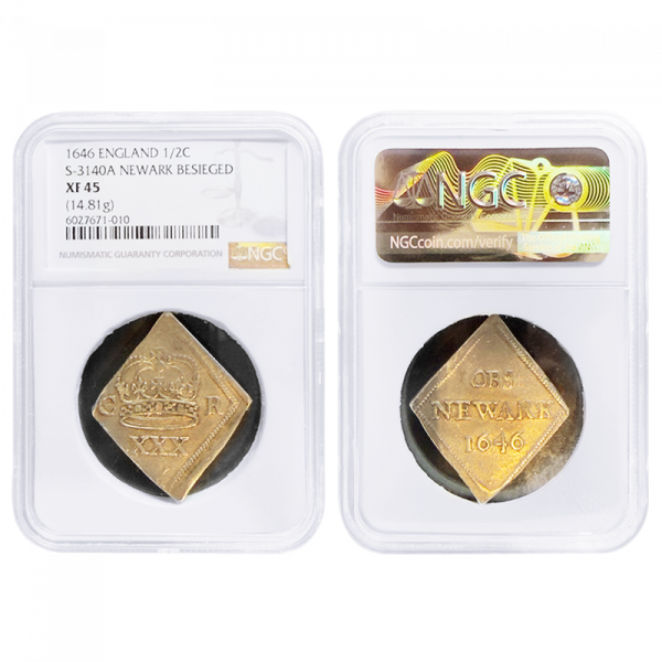 1646 Charles I Newark Siege Halfcrown NGC Graded XF45