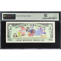 2002 $1 Disney Dollar Steamboat Willie 100 Years of Magic PMG 65 EPQ Disneyland A-A Block Mickey Note