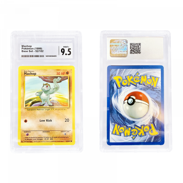 1999 Pokémon Base Set Machop 52/102 - CGC Graded Mint + 9.5
