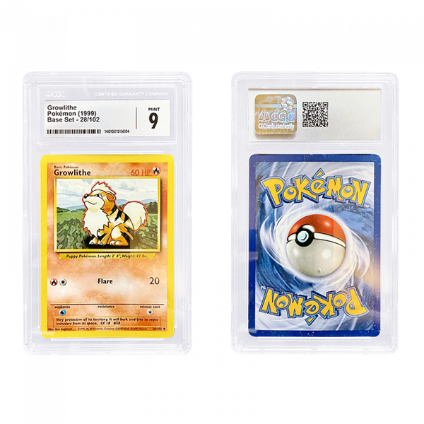 1999 Pokémon Base Set Growlithe 28/102 - CGC Graded Mint 9
