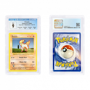 1999 Pokémon Base Set Shadowless Ponyta 60/102 - CGC Graded Mint 9