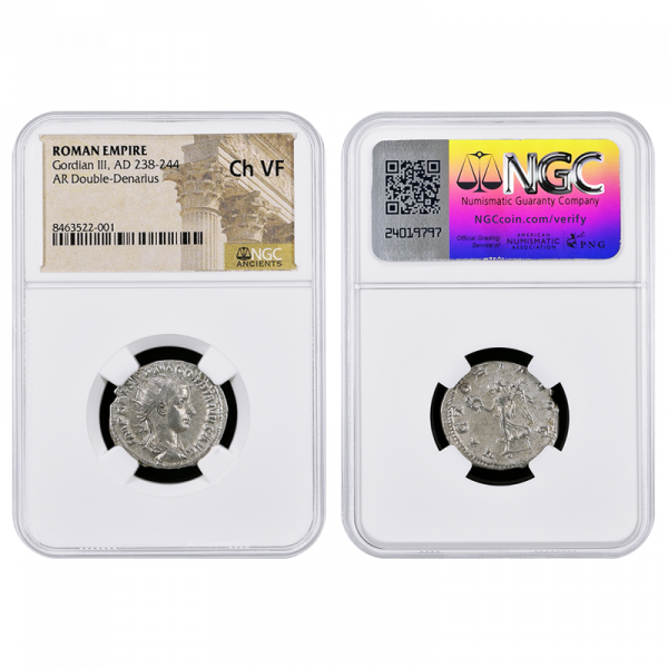 Roman Empire, Gordian III (AD238-244) Silver Antoninianus, Double Denarius NGC VF